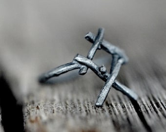 OTHALA Rune Ring, sterling silver twigs - Heritage, Ancestral Home