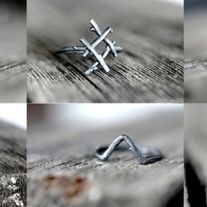 Rune Rings, set of 6, sterling silver twig rings Joanna Szkiela x Ovate collaboration image 3