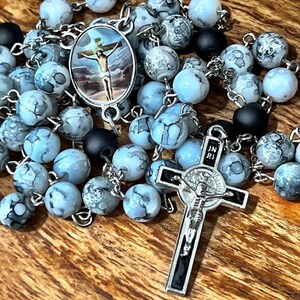 Handmade Catholic Rosary, Rosary, Prayer Beads, Glass Beads, Gift, Prayer, Catholic, Traditional, Saint Benedict, Miraculous Medal, Crucifix