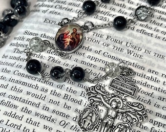 Rosario Católico hecho a mano, Rosario, Cuentas de Oración, Cuentas de Vidrio, Regalo, Oración, Católica, Sagrada Familia, San Benito, Medalla Milagrosa, Crucifijo