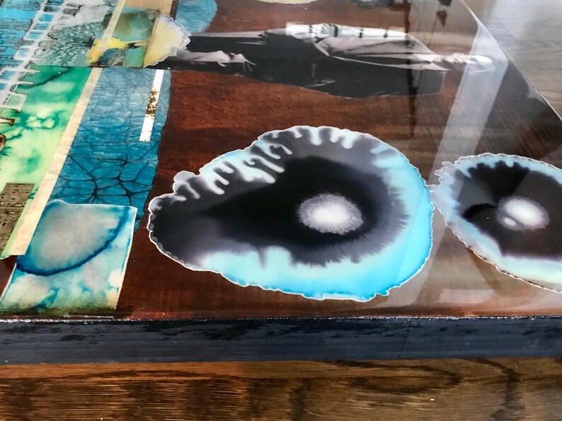 Original Artwork acrylic mixed media with poured epoxy resin Etsy