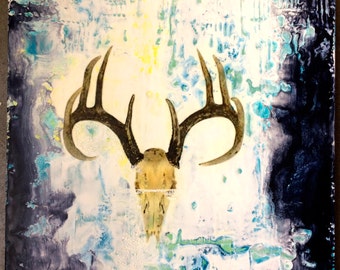 original encaustic painting-   skull