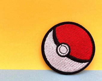 ポケボールのアニメ風パッチ、アイロン接着パッチ、刺繍パッチ、面白いパッチ、美しいパッチ、ジャケット/バッグ/DIYプロジェクト用