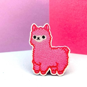 Pink Alpaca Cute Llama Animal iron on patch ,embroidered patch, funny patch, aesthetic patch, for jacket/bags/DIY projects for kids