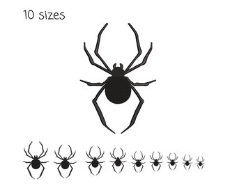 Araña Mini Bordado - Bordado a Máquina - Descarga Instantánea - 10 Tamaños - Diseño de Araña de Halloween - Archivo Digital - Relleno Cosido