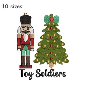 Motif de broderie Casse-Noisette Soldats de plomb, motif de remplissage sapin de Noël pour machine à point (10 tailles, à télécharger)