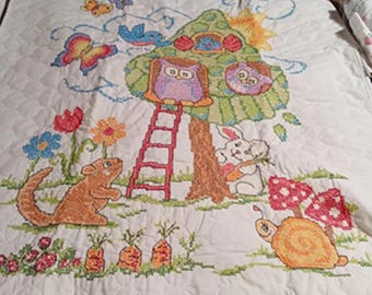Treehouse Friends Baby Quilt