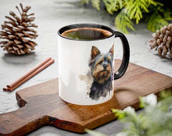 Watercolor Yorkshire Terrier 1 Accent Mugs, 11oz and 15oz