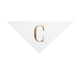 Gold Foil Letter C Pet Bandana