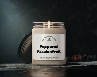 Peppered Passionfruit Scented Soy Candle, 9oz