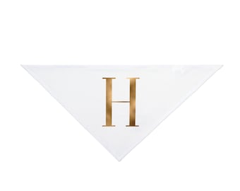 Gold Foil Letter H Pet Bandana