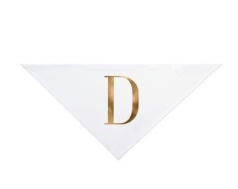 Gold Foil Letter D Pet Bandana