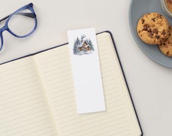 Cozy Winter Cabin Printable Bookmarks, 3 On The Page, Instant PDF Download