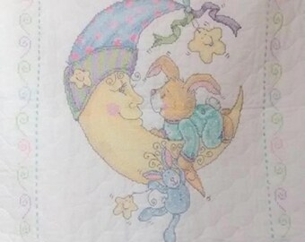 Moon Bunny Baby Quilt