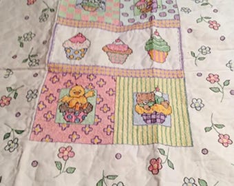 Baby Animals and Cupcakes Baby Quilt