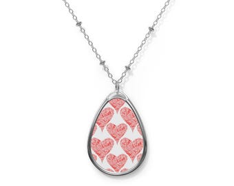 Collar con colgante de corazones de amor y rosas (1 unidad)