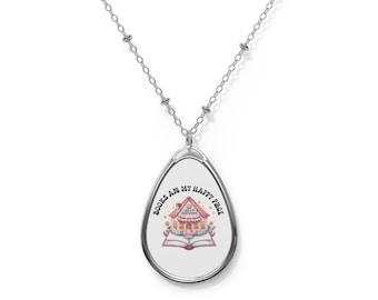 Books Are My Happy Place Pendant Necklace