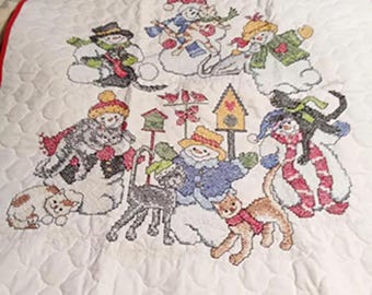 Merry Snowmen Baby Quilt