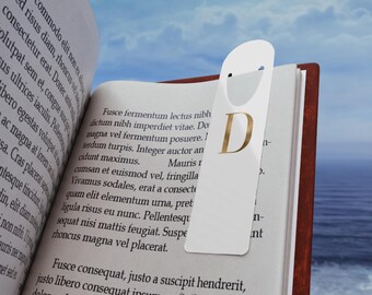 Letter D Gold Foil Monogram Initial Bookmark