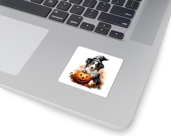 Halloween Australian Shepherd Kiss-Cut Stickers