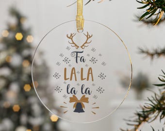 Fa La La La La Round Acrylic Ornament
