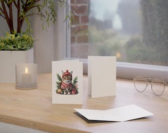 Tabby Cat in Winter Clothing Greeting Cards