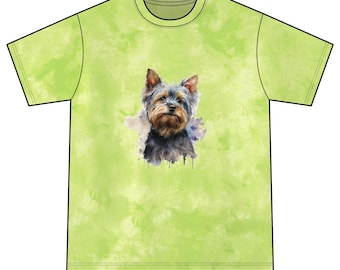 Watercolor Yorkshire Terrier 1 Unisex Crystal Tie-Dye Tee