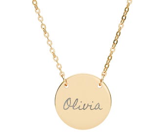 Olivia Women's Name Circle Necklace, Engraved