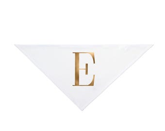 Gold Foil Letter E Pet Bandana