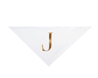 Gold Foil Letter J Pet Bandana