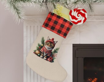 Tabby Cat In Winter Clothing Christmas Stocking