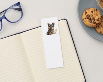 Watercolor Yorkshire Terrier 2 Printable Bookmarks, 3 On The Page, Instant PDF Download