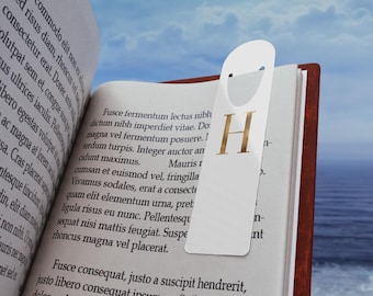 Letter H Gold Foil Monogram Initial Bookmark