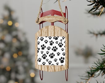 Pawprints Sled Ornaments