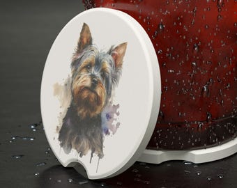 Watercolor Yorkshire Terrier 1 Soapstone Car Coaster