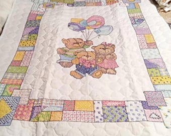 Balloon Bears Baby Quilt