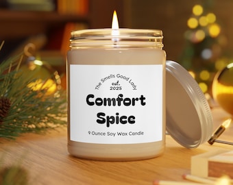 Comfort Spice Scented Soy Candle with White Lid, 9oz