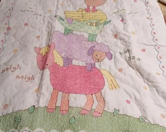 Old McDonald's Farm Animals Baby Quilt