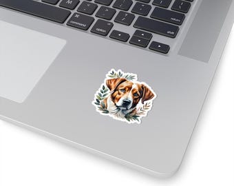 Dog Head With Wreath Kiss-Cut Stickers