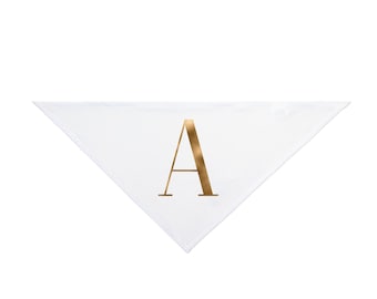 Gold Foil Letter A Pet Bandana