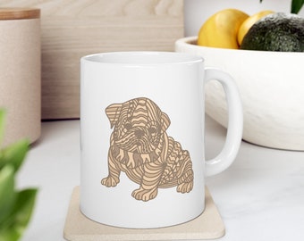 Brown Zentangle Dog Mug