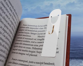 Letter J Gold Foil Monogram Initial Bookmark