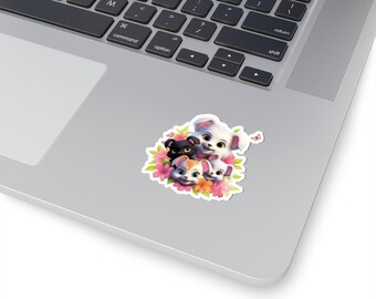 Cute 3D Dogs 4 Kiss-Cut Stickers