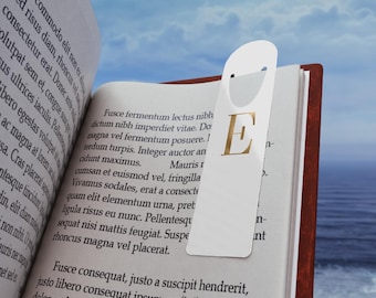 Letter E Gold Foil Monogram Initial Bookmark