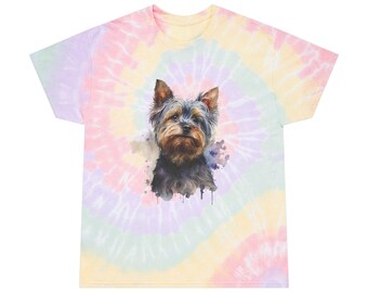 Watercolor Yorkshire Terrier 1 Tie-Dye Tee, Spiral