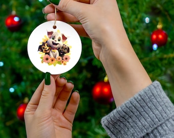 Cute 3D Dogs 2 Ceramic Ornament