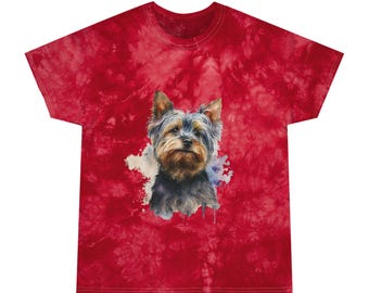 Watercolor Yorkshire Terrier 1 Tie-Dye Tee, Crystal
