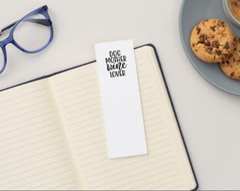 Dog Mother Wine Lover Printable Bookmarks, 3 On The Page, Instant PDF Download