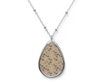 Collar con colgante geométrico marrón