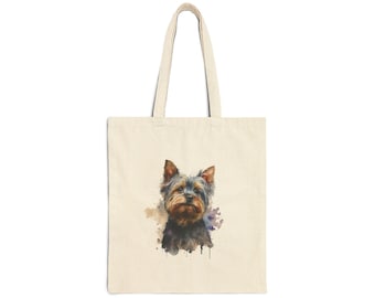 Watercolor Yorkshire Terrier 1 Cotton Canvas Tote Bag
